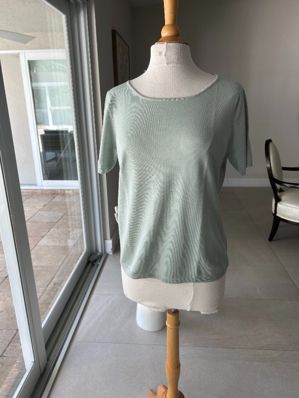 Lafayette 148 New York, 100% wool/lane, size XL, short sleeve, top